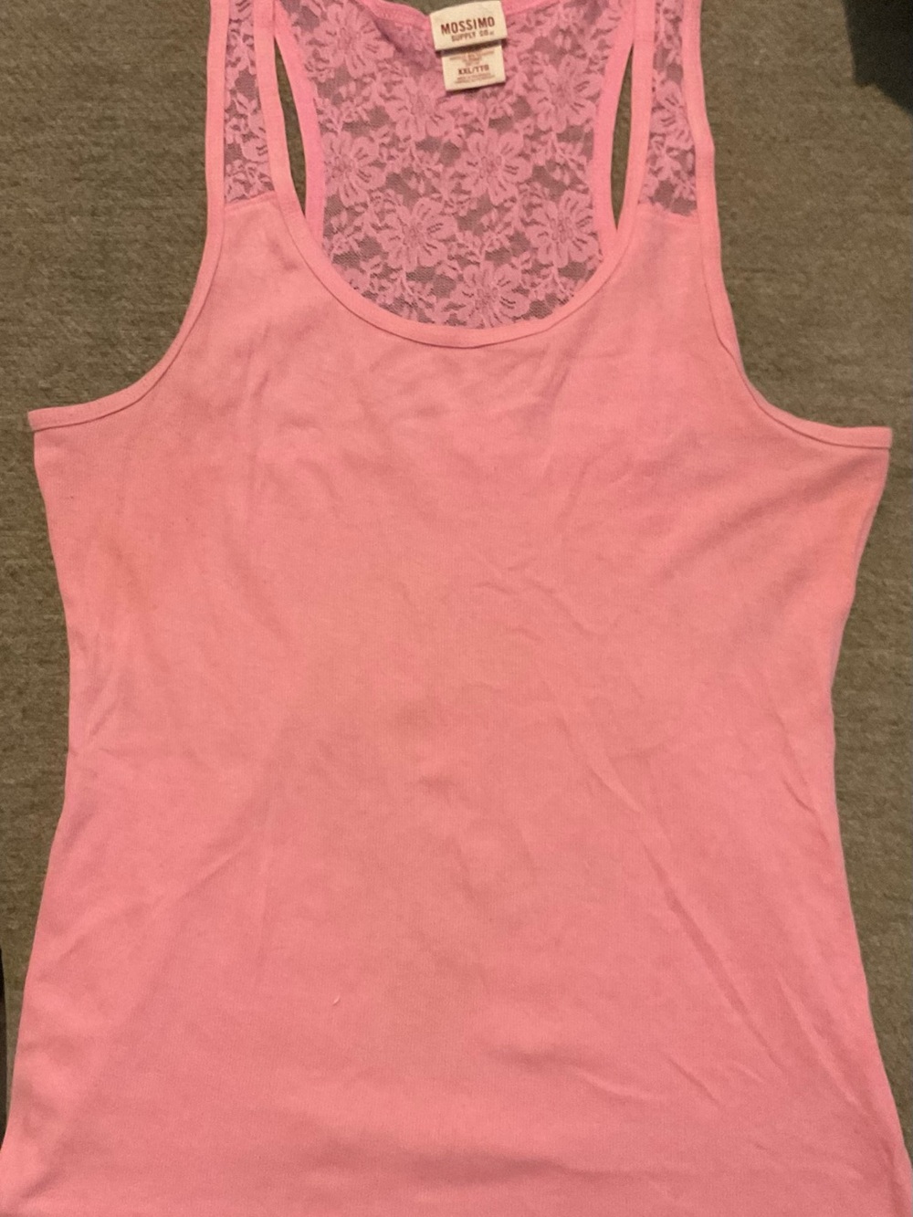 Mossimo Supply Co. Pink Lace Racerback Tank Top XXL